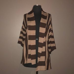 Brown and Tan striped cardigan